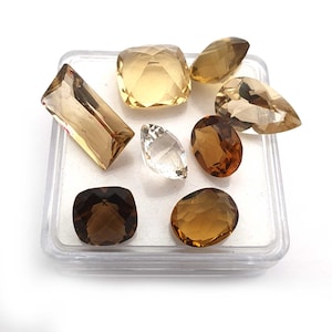 Champagne Quartz Mix Shape Cut Loose Gemstone Lot, Natural Champagne Quartz Cut Stone, Mix Shape Cut Stone- 12 Pcs 9*10 -15*20 MM 60 CT