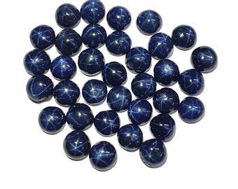 Natural Star Blur Sapphire Round Cabochon Gemstone , 10 Pc 5 MM 8 CT, Sapphire Diopside Star, Blue Star Sapphire Cabochon for jewelry