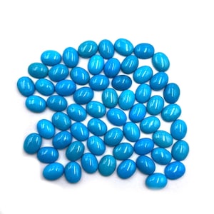 Natural Sleeping Beauty Turquoise Oval Cabochon Stone Lot 7 Pcs 7*9 MM 11 CT, Arizona Turquoise Stone For Jewelry Making.