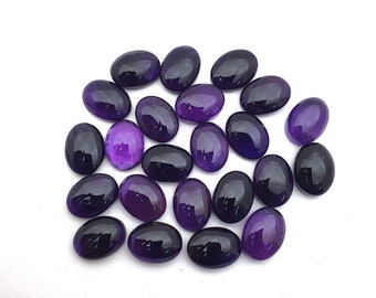 Natural Amethyst Oval Cabochon Loose Gemstone Lot 11 Pcs 12*16 MM 100 CT ~Natural Amethyst Oval Gemstone ~Amethyst Oval Cabochon