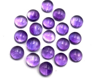 Natural African Amethyst Round Loose Gemstone Cabochon Lot 8 MM 39 Pcs 80 CT For Jewellery Making.