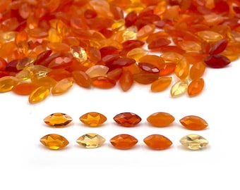 Natural Mexican Fire Opal Marquise Cut Loose Gemstone Lot 202 Pcs 2.5*5 MM 20 CT, Mexican Fire Opal Gemstone For Jewelry Making.