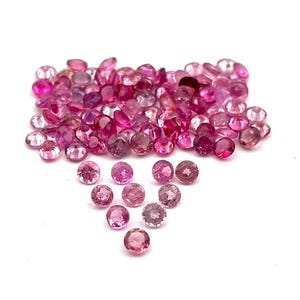 Natural Pink Spinel Round Cut Loose Gemstone Lot 13 Pcs 2.50 MM 1 CT, Pink Spinel Faceted Stone, Pink Spinel Gemstone For Making Jewelry