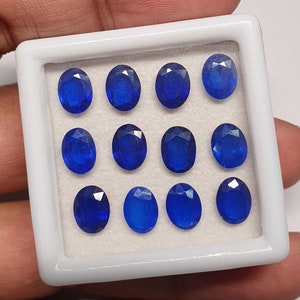 Natural Blue Spinel Oval Cut Loose Gemstone Lot 6 Pcs 6*8 MM 7 CT, Blue Spinel Faceted Stone, Blue Spinel Gemstone For Making Jewelry