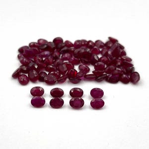 Natural Ruby Oval Cut Loose Gemstone Lot 5 Pcs 3*4 MM 1 CT, Red Ruby Gemstone, Ruby Faceted Gemstone For Jewelry Making