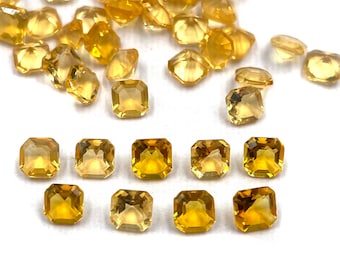 Natural Mexican Fire Opal Octagon Cut Loose Gemstone Lot 23 Pcs 4 MM 5 CT, Mexican Fire Opal Gemstone For Jewelry Making.
