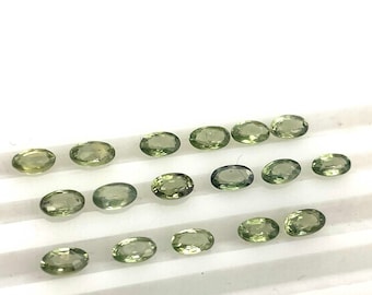 Natural Green Sapphire Oval Cut Gemstone ,Sapphire Loose Gemstone ,15 Pcs 3x5 MM 4 CT, Green Sapphire For Jewelry Making, Sapphire Cut