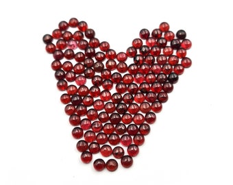 Natural Garnet Loose Gemstone Round Cabochon Lot 100 Pcs 3.50 MM, Red Garnet Round Gemstone, Garnet Gemstone For Jewelry Making