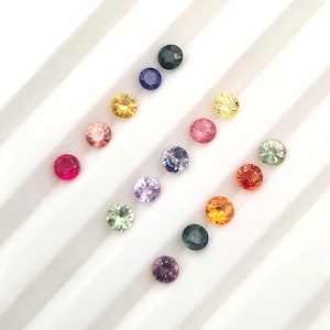 Natural Multi Sapphire Round Cut Loose Gemstone Lot 25 Pcs 3 MM 3 CT