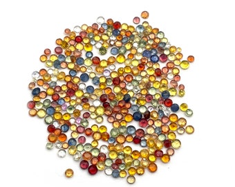 Natural Multi Sapphire Round Cut Loose Gemstone Lot 36 Pcs 2-3.5 MM 4 CT, Multi Sapphire Cut For Jewelry Making, Multi Sapphire Faceted.