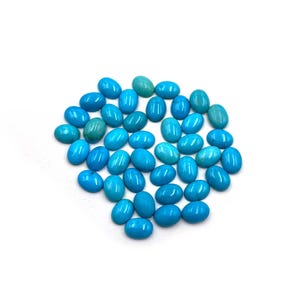 Sleeping Beauty Turquoise Oval Cabochon Loose Gemstone Lot 9 Pcs 6*8 MM 10 CT, Arizona Turquoise Stone For Jewelry Making.