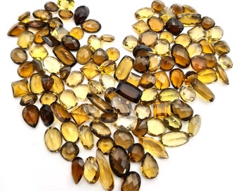 Natural Champagne Quartz Mix Cut Loose Gemstone ,Champagne Quartz Mix Shape And Size Cut Stone,27 Pcs 10*14-15*22 MM 122 CT,Champagne Quartz
