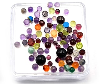 Mix Small Round Cabochon Loose Gemstone 2-5 mm, Mix Size Half Round Gemstone For Jewelry Making, Mix Cabochon Semi Precious Stones