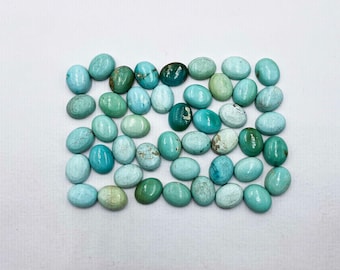 Lote de piedras preciosas sueltas de cabujón ovalado turquesa natural 8 piezas 8 * 10 MM 15 CT, cabujón turquesa, piedra preciosa turquesa para la fabricación de joyas