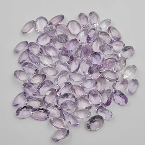 Natural Lavender Amethyst Oval Cut Loose Gemstone Lot 56 Pcs 7*9 MM 91 CT, Amethyst Stone For Making Jewelry, Lavender Amethyst Cut Gemstone