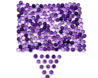 Natural Amethyst Round Cabochon Loose Gemstone Lot 100 Pcs 3.25 MM, Amethyst Cabochon Gemstone, Amethyst Gemstone For Jewelry Making