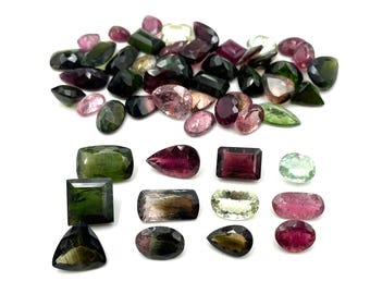 Natural Multi Tourmaline Mix Shape Cut Loose Gemstone Lot 4-5 Pcs 10-12 CT, Tourmaline Faceted Gemstone, Tourmaline Stone For Jewelry Making