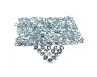 Naturalny akwamaryn, okrągły, luźny kamień szlachetny, partia 30 szt., 3,50 mm, 5 ct, fasetowany kamień szlachetny akwamarynu, kamień akwamarynu do wyrobu biżuterii