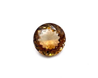 Natural Imperial Topaz Round Cut Loose Gemstone 17 MM 23 CT ~ Natural Imperial Topaz Round Cut Loose Faceted gemstone