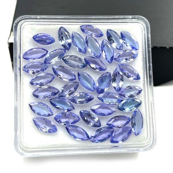 Natural Tanzanite Marquise Cut Loose Gemstone 12 Pcs 3.5x7 mm 3 CT Blue Tanzanite Gemstone For Jewelry Crafts , Tanzanite Cut Gemstone