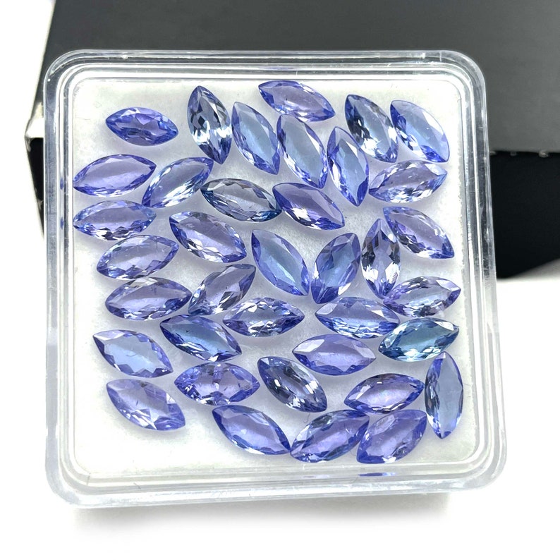 Naturlig Tanzanit Marquise-slipad Lös Ädelsten 12 st 3,5 x 7 mm 3 CT Blå Tanzanit Ädelsten För Smyckeskonst, Tanzanitslipad Ädelsten bild 1