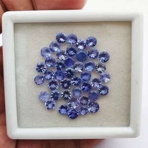 Natural Tanzanite Round Cut Loose Gemstone Lot 10 Pcs 5 MM 4.50 CT ~Natural Tanzanite gemstone ~Round cut Tanzanite Loose Gemstone