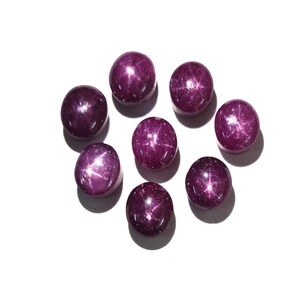 Natural Ruby Star Oval Cabochon Loose Gemstone 2 Pcs 8.50*10 MM 14 CT