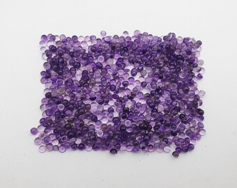 Natural Amethyst Small Round Cabochon Loose Gemstone Lot 100 Pcs 3 MM, Amethyst Round Gemstone, Amethyst Gemstone For Making Jewelry