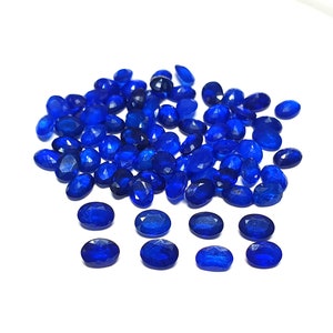 Natural Blue Spinel Oval Cut Loose Gemstone Lot 6 Pcs 5*7 MM 5 CT, Blue Spinel Faceted Stone, Blue Spinel Gemstone For Making Jewelry