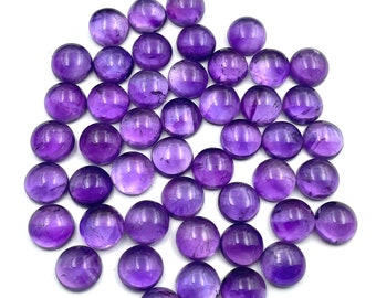 African Amethyst Round Cabochon , 20 Pcs 11 mm 102 CT, Semi Precious Stone, Natural Amethyst Loose Gemstone For Jewelry Making