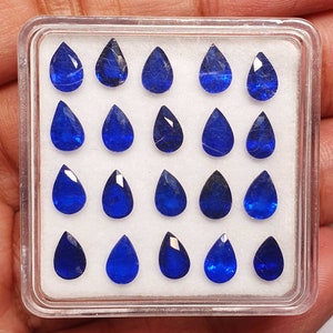 Natural Blue Spinel Pear Cut Loose Gemstone Lot 13 Pcs 4*6 MM 5 CT, Blue Spinel Faceted Stone, Blue Spinel Gemstone For Making Jewelry