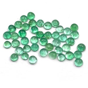 Emerald Round Cabochon Loose Gemstone Lot 32 Pcs 2.5 mm 2.30 CT Natural Emerald Loose Gemstone, Colombia Emerald For Jewelry Making