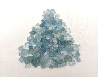 Aguamarina natural sin tratar en bruto, lote de piedras preciosas sueltas 50 CT Scoop, piedra preciosa en bruto de aguamarina, piedra preciosa en bruto en bruto de aguamarina
