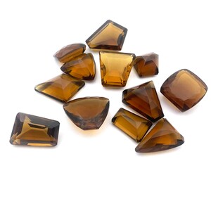 Natural Champagne Quartz Fancy Cut Loose Stone 7 Pcs 10*11-24*29 MM 100 CT , Natural Champagne Quartz Cut Stone, Mix Shape Cut Stone