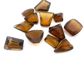 Natural Champagne Quartz Fancy Cut Loose Stone 7 Pcs 10*11-24*29 MM 100 CT , Natural Champagne Quartz Cut Stone, Mix Shape Cut Stone