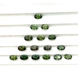 Natural Green Sapphire Oval Cut Loose Gemstone Lot 4 Pcs 3x5 MM 1 CT ,Green Sapphire Oval Cut Gemstone, Green Sapphire Oval Cut