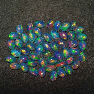 Natural AAA Quality Ethiopian Opal Oval Cabochons Gemstone 5 Pcs 3*5 MM ~ Ethiopian Opal~ Natural opal ~opal cabochons~ opal Cabochon