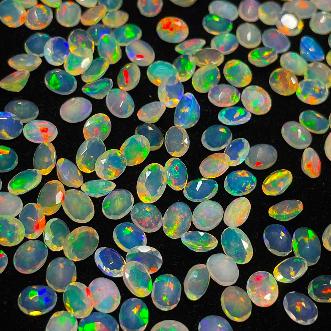 Natural Ethiopian Good Quality Opal Oval Cut Gemstone Lot 22 Pcs