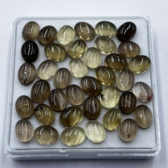 天然スモーキークォーツ オーバルカボション ルースジェムストーン