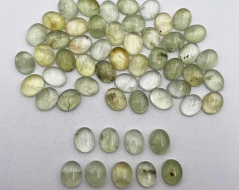 Natural Prehnite Oval Cabochon Loose Gemstone Lot 35 Pcs 8*10 MM 100 CT,Prehnite Cabochon Oval Cabs Loose Gemstone, Prehnite Cabochon.