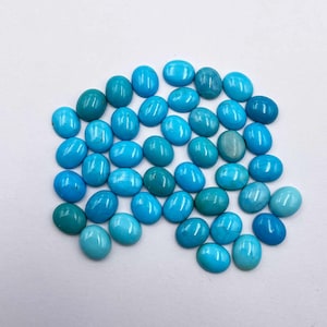 Natural Sleeping Beauty Turquoise Oval Cabochon Stone Lot 4 Pcs 9*11 MM 11 CT, Arizona Turquoise Stone For Jewelry Making.