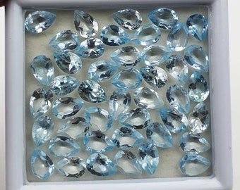 Natural Sky Blue Topaz Pear Cut Looser Gemstone Lot 22 Pcs 6x9 MM 30 CT, Sky Blue Topaz Gemstone, Topaz Pear Faceted, Blue Loose Gemstone