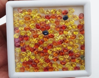 Naturlig multisafir oval fasetterad lös ädelsten, lot 10 st 3,50x4,50 MM 3 CT, multisafir ädelsten, multisafir oval slipad ädelsten