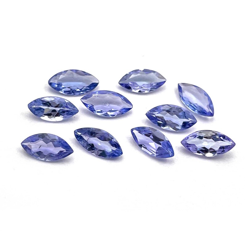 Naturlig Tanzanit Marquise-slipad Lös Ädelsten 12 st 3,5 x 7 mm 3 CT Blå Tanzanit Ädelsten För Smyckeskonst, Tanzanitslipad Ädelsten bild 3