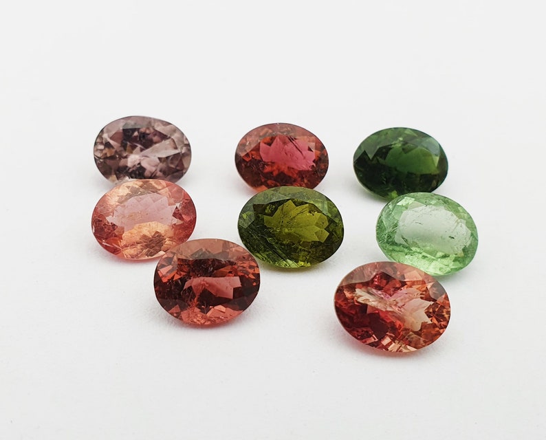 Natural Tourmaline Oval Cut Loose Gemstone Lot 8 Pcs 7*9 MM 14 CT~Natural multi tourmaline gemstone~oval cut loose multi tourmaline