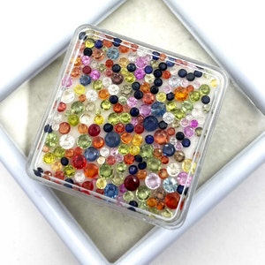 Natural Multi Sapphire Round Cut Loose Gemstone Lot 35 Pcs 1.5-3.5 MM 3 CT , Multi Colour Gemstone For Jewellery making
