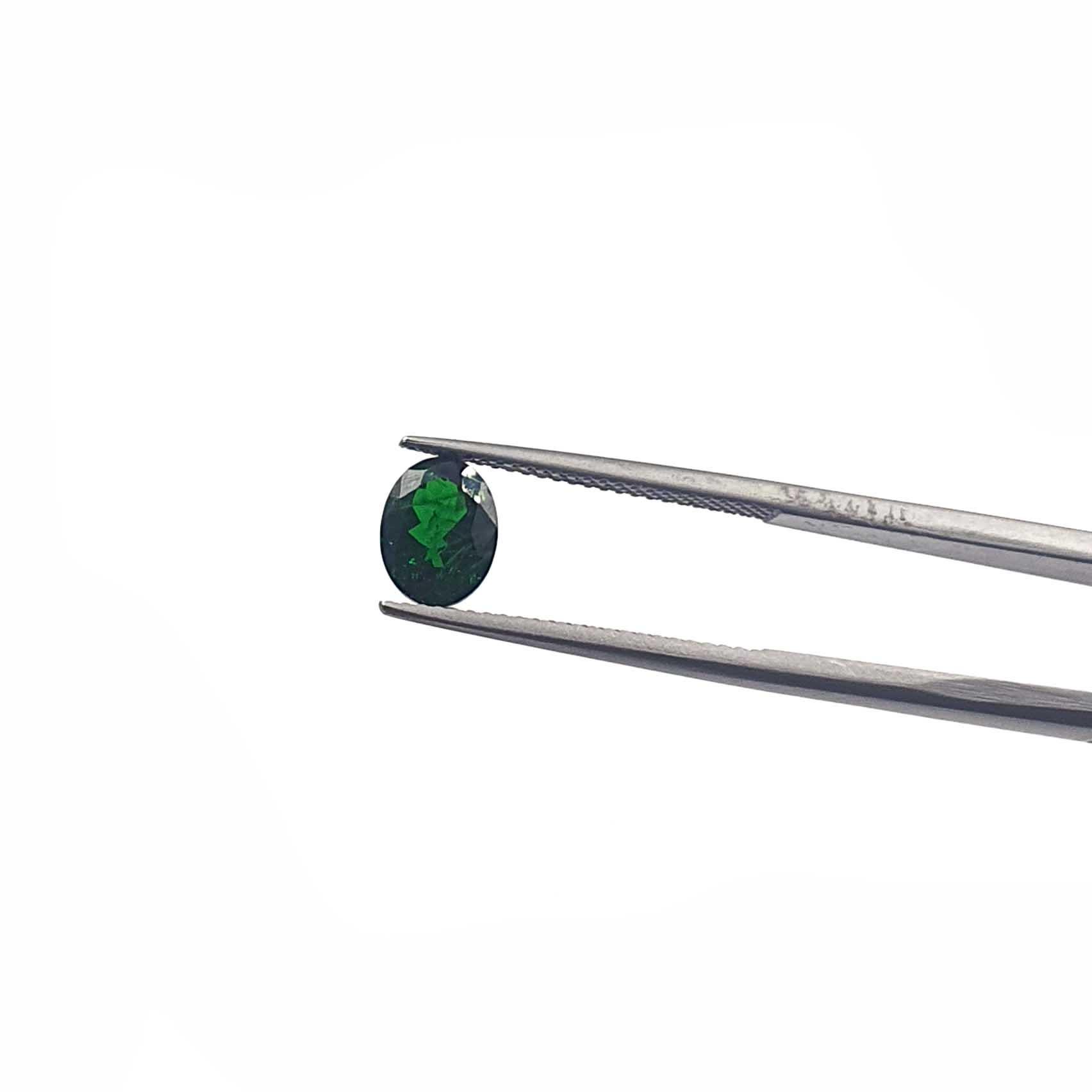 Pierre Tsavorite (grenat Vert) Naturelle - 8 Carats Ovale - Certifiée GGL - Neuf Sans Emballage