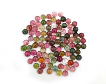 Natural Multi Tourmaline Round Cabochon Loose Gemstone Lot 68 Pcs 5 MM 40 CT~ Natural Multi Tourmaline Gemstone~ Multi Tourmaline Cabochon