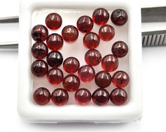 100 Pcs Garnet Cabochon Loose Gemstone Cabochon 4 mm ,Red Garnet Half Round Gemstone, Natural Garnet Flat Back Gemstone For Jewelry Making