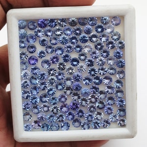 Natural Tanzanite Round Cut Loose Gemstone Lot 19 Pcs 4.50 MM 7 CT ~Natural Tanzanite gemstone ~oval cut Tanzanite Loose Gemstone